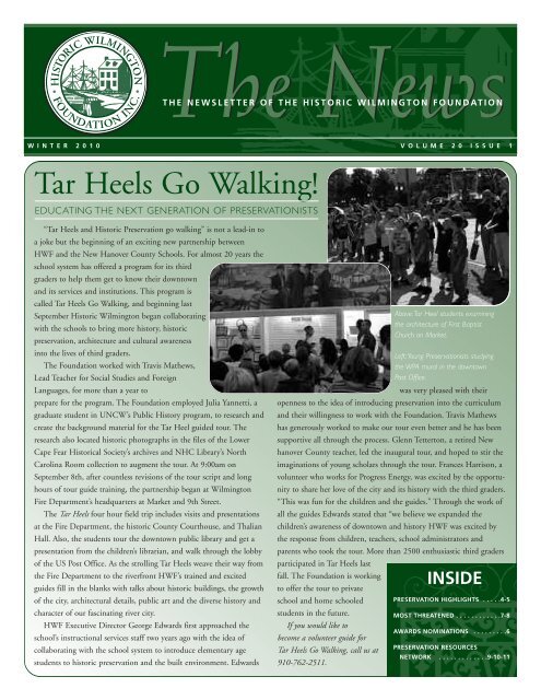 Tar Heels Go Walking! - Historic Wilmington Foundation