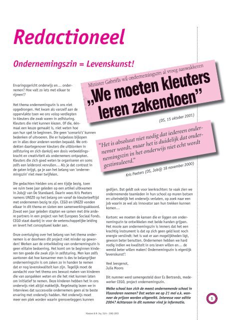 Artikel Prof. Ferre Laevers over Ondernemingzin