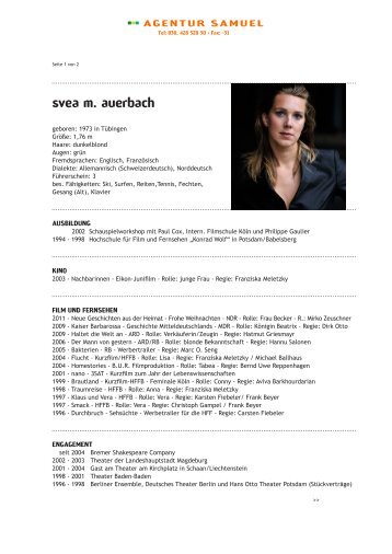 svea m. auerbach - Agentur Samuel