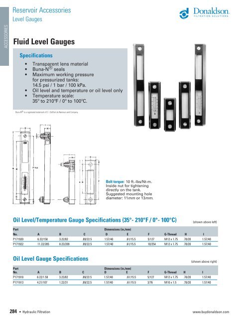 Accessories - Donaldson Company, Inc.