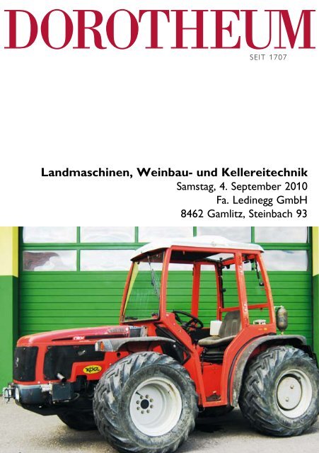 Landmaschinen, Weinbau- und Kellereitechnik - Dorotheum
