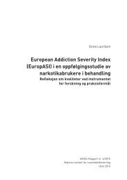 European Addiction Severity Index (EuropASI) i en ... - Sirus