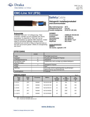 EMC-Line 1kV (IFSI) - Draka norsk kabel