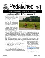33rd annual TOMRV set for June 12-13 - Quad Cities Bicycle Club