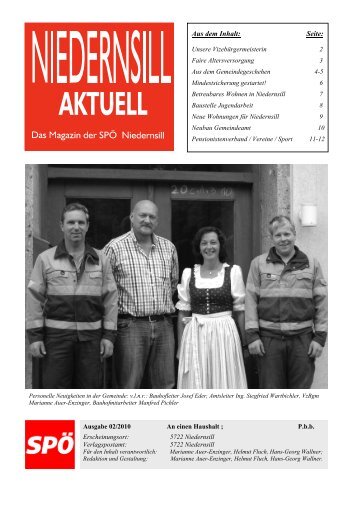 Faire Altersversorgung - SPÖ-Niedernsill