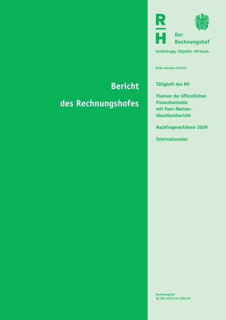 Bericht des Rechnungshofes - Der Rechnungshof