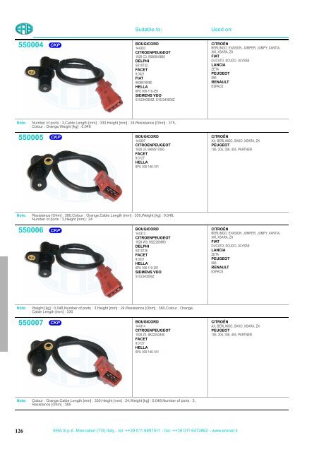 ERA Sensors & Air Mass Meters