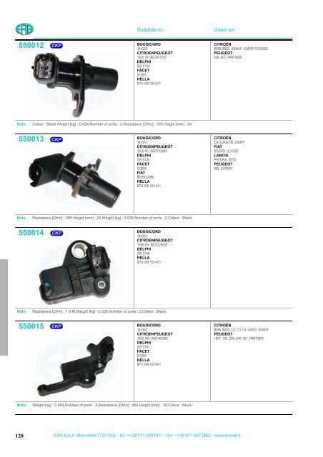 ERA Sensors & Air Mass Meters