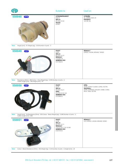 ERA Sensors & Air Mass Meters