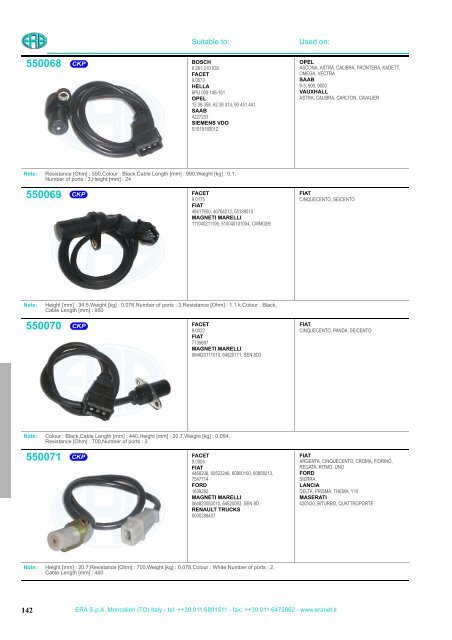 ERA Sensors & Air Mass Meters