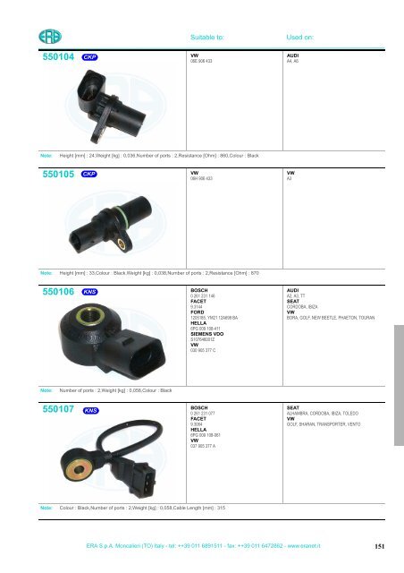 ERA Sensors & Air Mass Meters