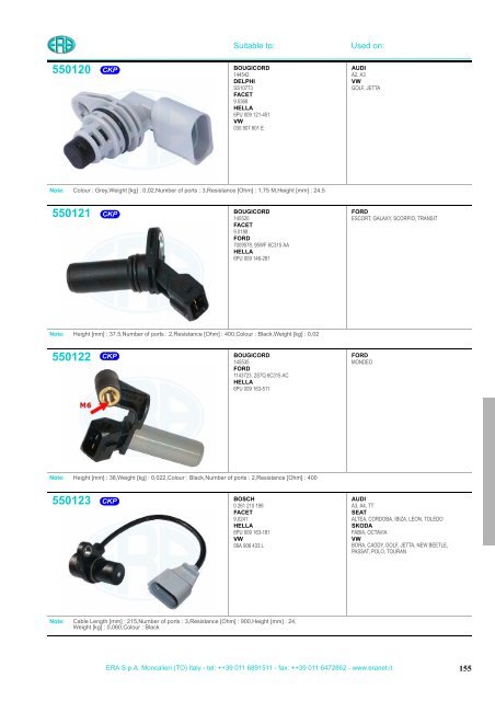 ERA Sensors & Air Mass Meters