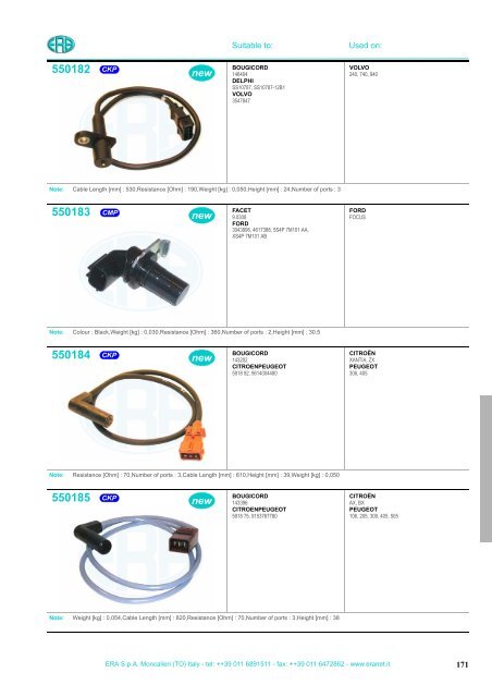 ERA Sensors & Air Mass Meters