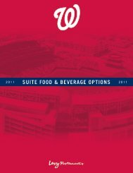 SUITE FOOD & BEVERAGE OPTIONS - Washington Nationals