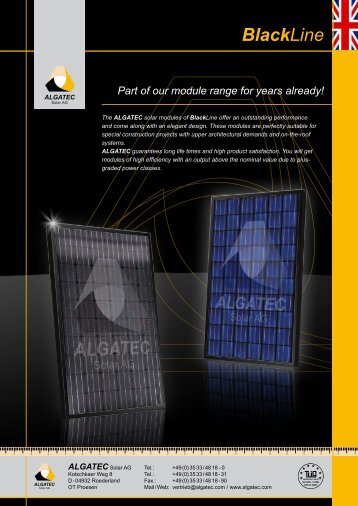 BlackLine - ALGATEC Solar AG