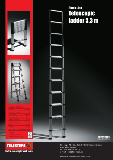 Telesteps 3.3 m telescopic cheap ladder