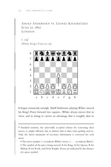 The Immortal Game 1851 - The Immortal Game 1851