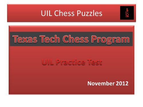 PDF) UIL Chess Puzzle Solving—Sample Questions