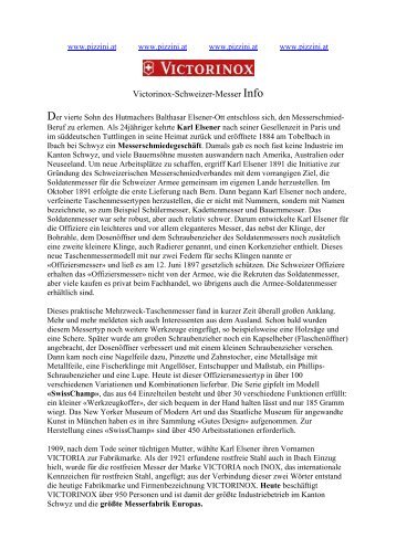 Victorinox Info (pdf) - Pizzini