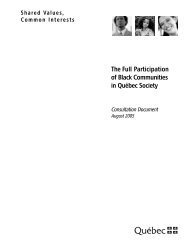 The Full Participation of Black Communities in Québec Society