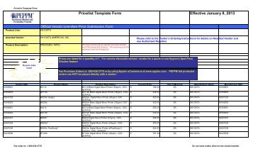 Effective November 2, 2012 Pricelist Template Form - Peppm