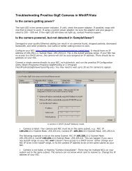 Troubleshooting Prosilica GigE Cameras in Windows XP / Vista