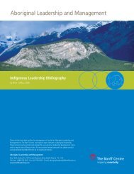 Indigenous Leadership Bibliography - The Banff Centre