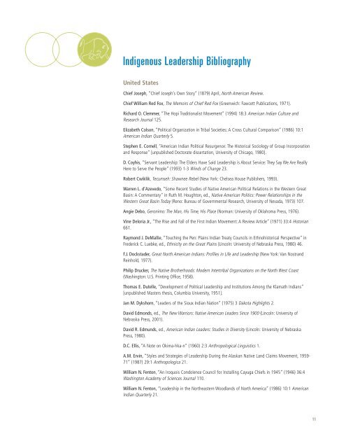 Indigenous Leadership Bibliography - The Banff Centre