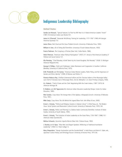 Indigenous Leadership Bibliography - The Banff Centre