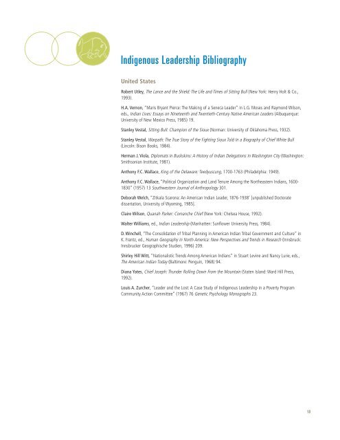 Indigenous Leadership Bibliography - The Banff Centre