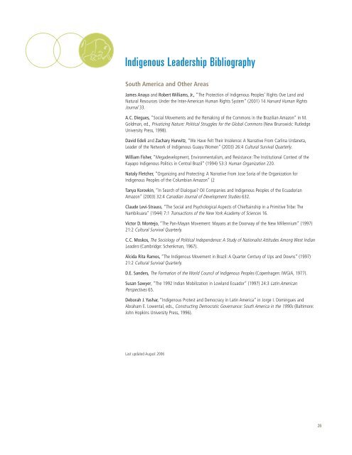 Indigenous Leadership Bibliography - The Banff Centre