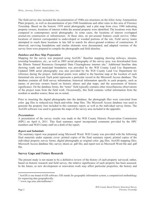 Rural H Historic c Struct tural S Survey - Will County Land Use