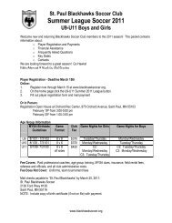 St. Paul Blackhawks Soccer Club Summer League Soccer 2011 U9 ...