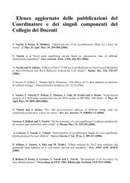 Elenco aggiornato delle pubblicazioni del Coordinatore e dei singoli ...