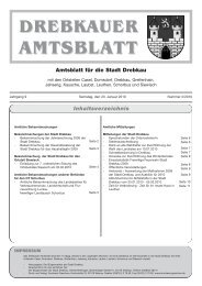 DREBKAUER AMTSBLATT Inhaltsverzeichnis - Stadt Drebkau