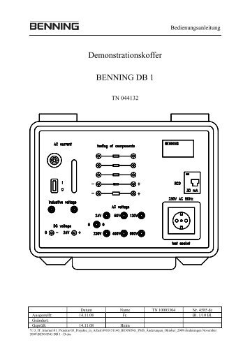 Bedienungsanleitung BENNING DB 1