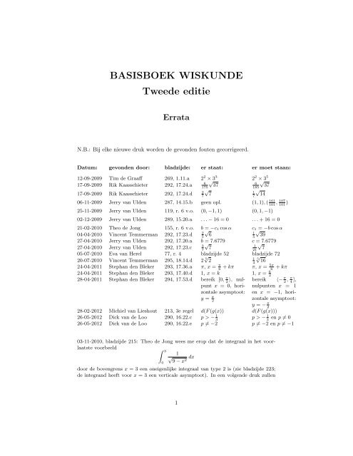 Wiskunde Handbook.pdf BASISBOEK WISKUNDE Tweede editie
