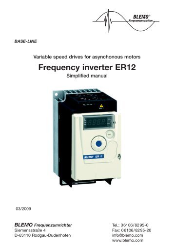 Frequency inverter ER12 - Blemo