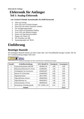 Elektronik für Anfänger Einführung