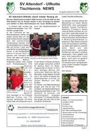 SV Altendorf - Ulfkotte Tischtennis NEWS