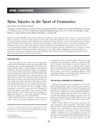 Spine Injuries in the Sport of Gymnastics