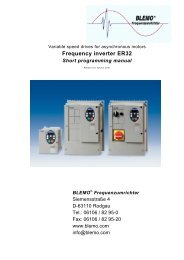 Frequency inverter ER32 Short programming manual - Blemo