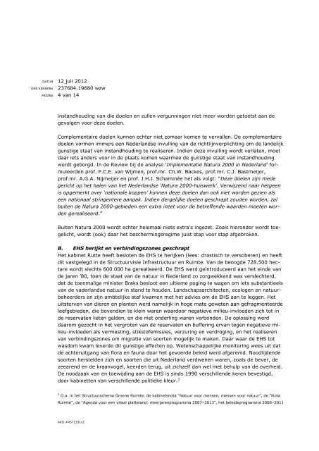 brief aan Bleker en Schultz - Vereniging Das & Boom