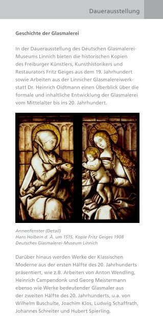 Veranstaltungskalender - Deutsches Glasmalerei-Museum