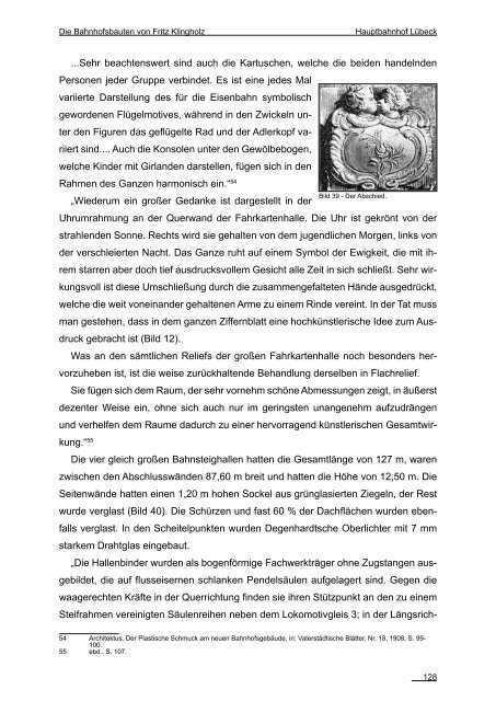 "Die Bahnhofsbauten von Fritz Klingholz", Diplomarbeit