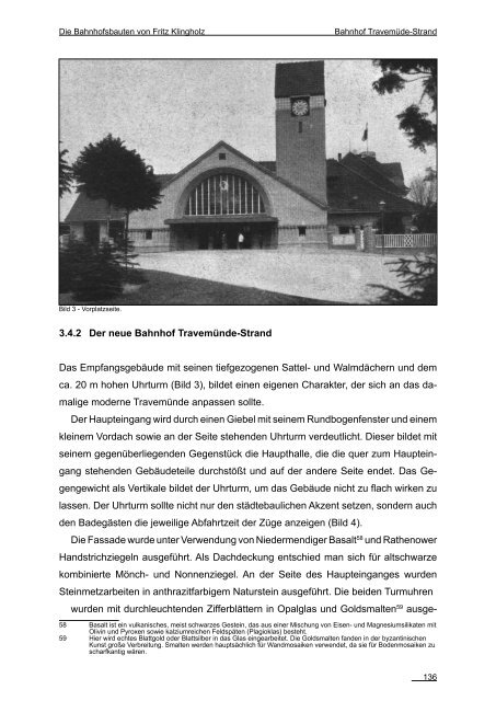 "Die Bahnhofsbauten von Fritz Klingholz", Diplomarbeit