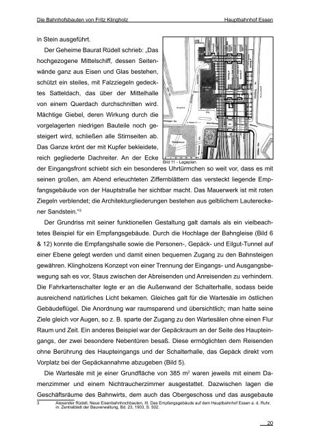 "Die Bahnhofsbauten von Fritz Klingholz", Diplomarbeit