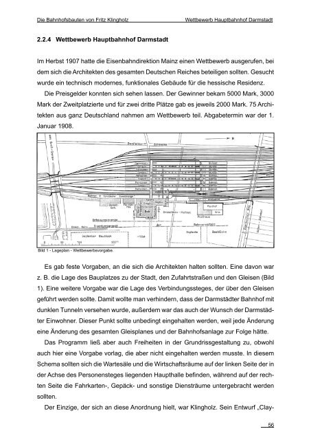 "Die Bahnhofsbauten von Fritz Klingholz", Diplomarbeit