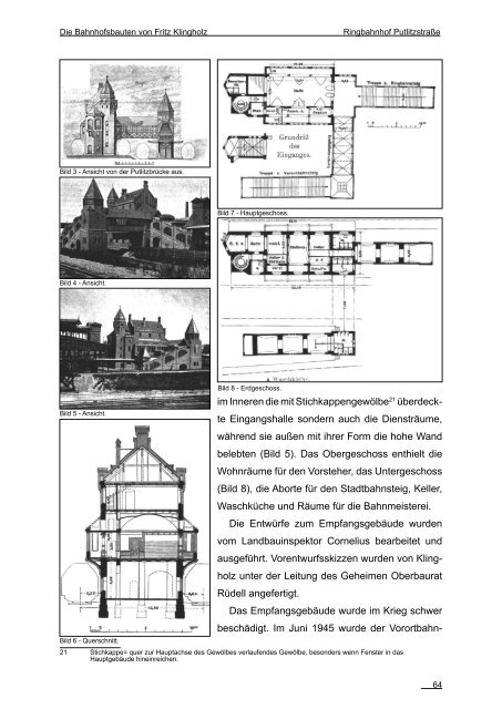 "Die Bahnhofsbauten von Fritz Klingholz", Diplomarbeit