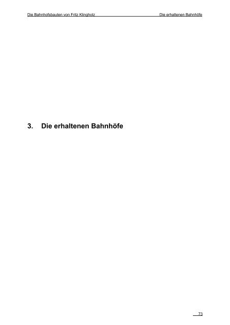 "Die Bahnhofsbauten von Fritz Klingholz", Diplomarbeit